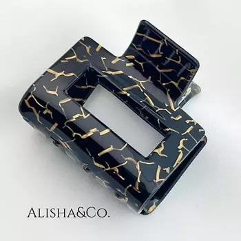ALISHA&CO. Крабик для волос черный с золотым Fusion Black Gold