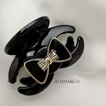 ALISHA&CO. Крабик для волос Коко Черный бантик