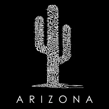 Arizona Cities — мужская толстовка с круглым вырезом Word Art LA Pop Art