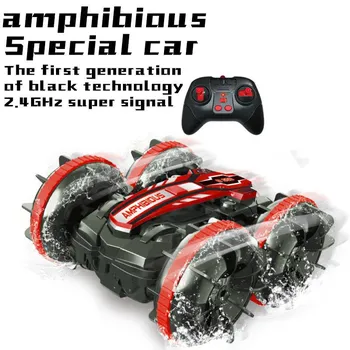 2.4G Amphibious All-Terrain Off-Road Vehicle Double-Sided Stunt Car Four-Wheel Drive Gesture Remote Control Children S Toy Car
