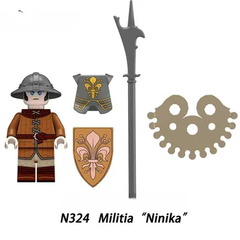 Средневековая Militia Eagle High Ninika Old Fraz, модель блоков MOC, набор кирпичей, подарки, игрушки для детей N322-N325