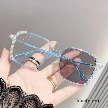 Роскошные готовые очки Diamond Minus для женщин, новые модные фотохромные солнцезащитные очки с защитой от синего света и близорукостью, диоптрии до 4,0 0