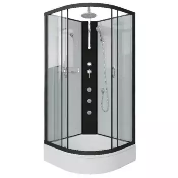 Душевая кабина Niagara Classic 80х80 черная стекло прозрачное с гидромассажем