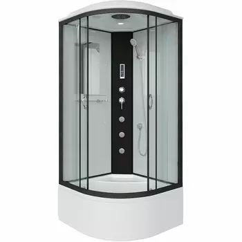 Душевая кабина Niagara Classic 80х80 черная стекло прозрачное с гидромассажем