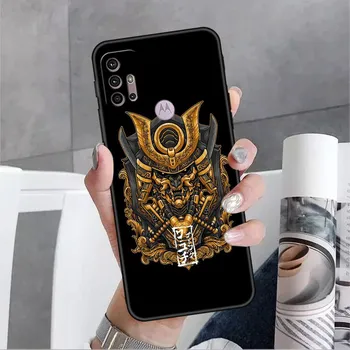 Case For Motorola G30 G60 G22 G9 Play G82 G52 G8 G9 G50 One Fusion Edge 20 Black Soft Phone Capas Samurai Oni Mask Moto G51 5G