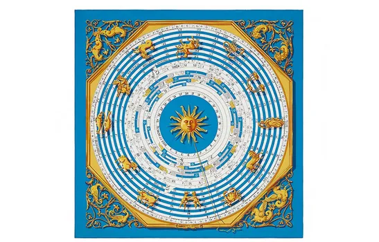 HERMES Шелковый шарф женский синего цвета