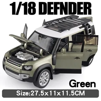 Большая модель внедорожника Land Rover Defender Range Rover SUV масштаба 1/18 из легкого сплава, коллекционная литая модель автомобиля со звуком и светом, игрушка для мальчиков, подарок для детей синий
