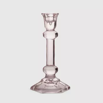 Подсвечник Anhuaglass стекло 10х8х19 см розовый