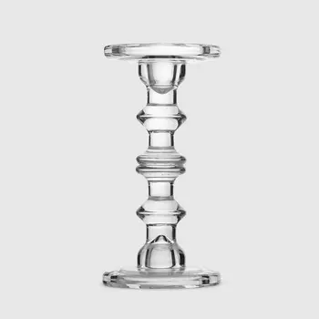 Подсвечник Anhuaglass стекло 11,2х11,2х23 см прозрачный