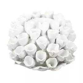 Подсвечник Glasar с цветочным декором белый,15x15x11 см