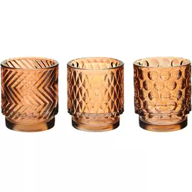 Подсвечник Hakbijl glass коричневый в ассортименте 8х7 см