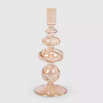 Подсвечник Mercury Deco стеклянный золотистый 9х23 см