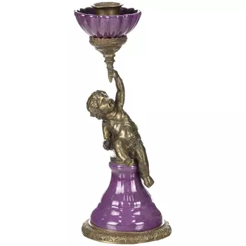Подсвечник с ангелом Wah luen handicraft левая рука сверху 25 см