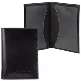Обложка для паспорта Classic из натуральной кожи, тиснение Passport черная
