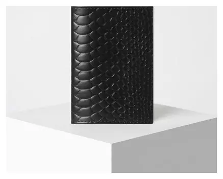 Обложка для паспорта, питон, цвет чёрный