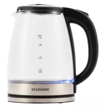 Чайник электрический Starwind SKG4777 1.8л. 2000Вт черный/прозрачный корпус: стекло