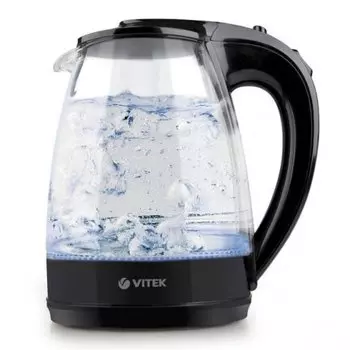 Чайник электрический Vitek VT-1122 1.7л. 2200Вт прозрачный (стекло/пластик)