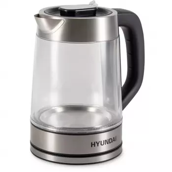 Чайник электрический Hyundai HYK-G4015 1.9л. 2200Вт черный/серебристый (стекло)