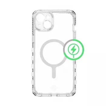 Чехол-накладка ITSKINS SUPREME R CLEAR MagSafe для iPhone 15 , белый/прозрачный