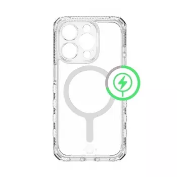 Чехол-накладка ITSKINS SUPREME R CLEAR MagSafe для iPhone 15 Pro, белый/прозрачный