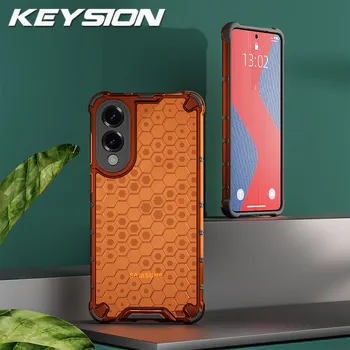KEYSION Противоударный бронированный чехол для Samsung S25 Edge 5G Мягкий силиконовый + ПК Прозрачный сотовый чехол для телефона Galaxy S25 Edge 5G for Galaxy S25 Edge темно серый