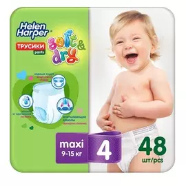 HELEN HARPER Детские трусики-подгузники Soft&Dry размер 4 (Maxi) 9-15 кг 48.0