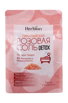 Соль Herbion гималайская Розовая соль DETOX д/ванн, 1 кг