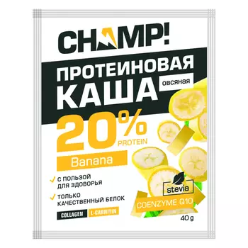 Леовит Каша "Champ" протеиновая овсяная банановая с коэнзимом Q10, 40 г (Леовит, Champ)