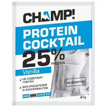 Леовит Коктейль "Champ" протеиновый ванильный, 40 г (Леовит, Champ)