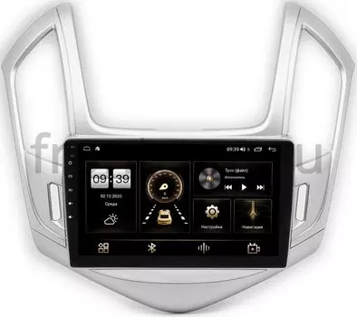 Штатная магнитола Chevrolet Cruze I 2012-2015 (серебро) LeTrun 4196-9-242 на Android 10 (6/128, DSP, QLed) С оптическим выходом (+ Камера заднего вида в подарок!)