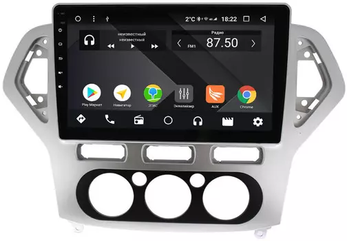 Штатная магнитола Ford Mondeo IV 2007-2010 Wide Media CF1017-OM-4/64 для авто с кондиционером на Android 9.1 (TS9, DSP, 4G SIM, 4/64GB) (+ Камера заднего вида в подарок!)