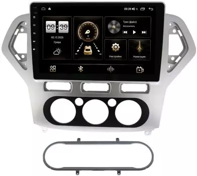 Штатная магнитола Ford Mondeo IV 2007-2010 (серебро) LeTrun 4165-1017 на Android 10 (4G-SIM, 3/32, DSP, QLed) (+ Камера заднего вида в подарок!)