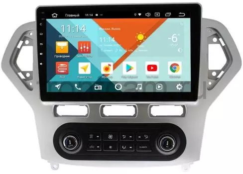 Штатная магнитола Ford Mondeo IV 2007-2010 (серебро) Wide Media KS1016QR-3/32 DSP CarPlay 4G-SIM для авто с Blaupunkt на Android 10 (+ Камера заднего вида в подарок!)