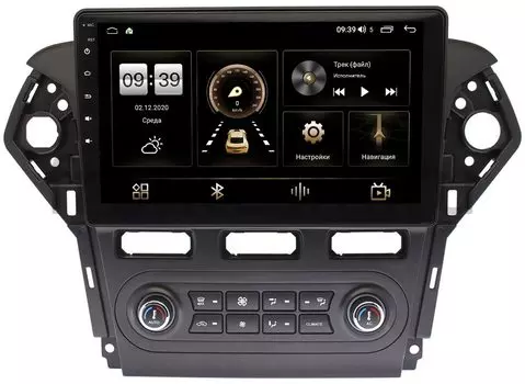 Штатная магнитола Ford Mondeo IV 2007-2015 (черная) LeTrun 4195-1018 для авто с Blaupunkt на Android 10 (6/128, DSP, QLed) С оптическим выходом (+ Камера заднего вида в подарок!)