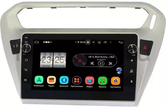 Штатная магнитола Citroen C-Elysee 2012-2021 LeTrun BPX609-9118 на Android 10 (4/64, DSP, IPS, с голосовым ассистентом, с крутилками) (+ Камера заднего вида в подарок!)