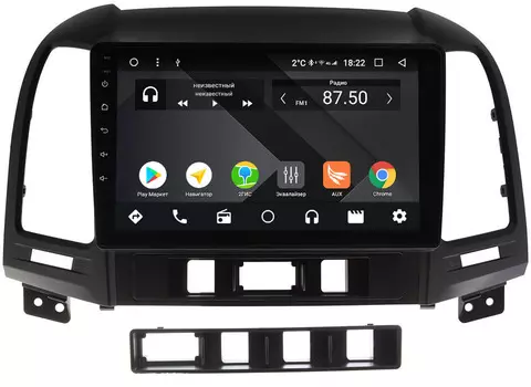 Штатная магнитола Hyundai Santa Fe II 2005-2012 Wide Media CF9052-OM-4/64 для авто без усилителя на Android 9.1 (TS9, DSP, 4G SIM, 4/64GB) (+ Камера заднего вида в подарок!)