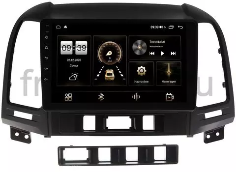 Штатная магнитола Hyundai Santa Fe II 2005-2012 LeTrun 4166-9052 на Android 10 (4G-SIM, 3/32, DSP, QLed) (+ Камера заднего вида в подарок!)