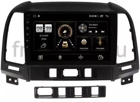 Штатная магнитола Hyundai Santa Fe II 2005-2012 LeTrun 4196-9052 на Android 10 (6/128, DSP, QLed) С оптическим выходом (+ Камера заднего вида в подарок!)