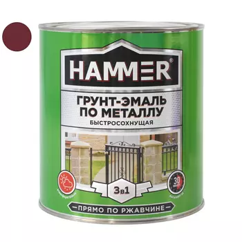 грунт-эмаль по металлу HAMMER 2,7кг кр.-коричневая, арт.ЭК000125867