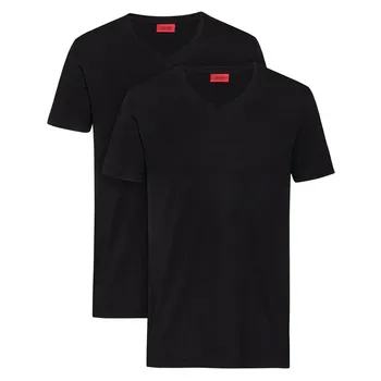 Футболка HUGO Short sleeve v neck, черный