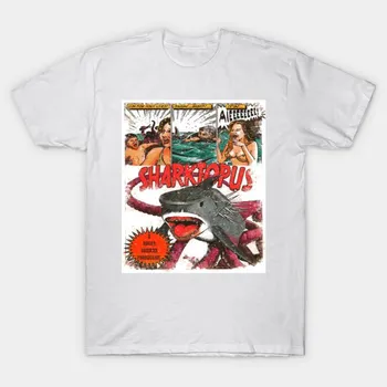 Футболка женская Sharktopus Lobby Poster Retro Wash Edition Harajuku Print Kawaii футболка летняя женская футболка с коротким рукавом топ S розовый