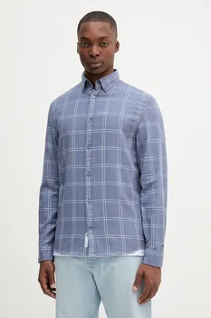 Хлопковая рубашка Tommy Jeans, синий