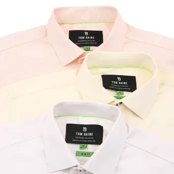 Tom Baine Solid Linen Feel Мужская рубашка с длинным рукавом, голубой