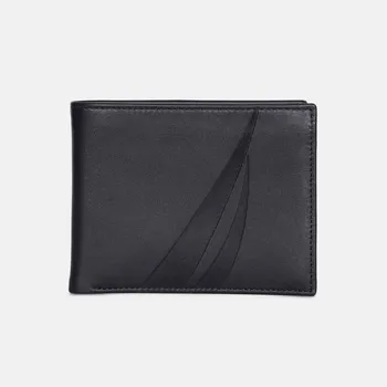 Nautica мужской кожаный складной кошелек-пропуск, цвет true black
