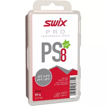Парафин углеводородный Swix PS8 Red (+4°С -4°С) 60 г.