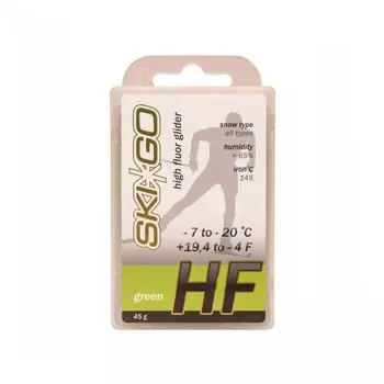 Парафин высокофтористый Skigo HF Green (для всех типов снега) (-7°С -20°С) 45 г.