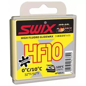 Парафин высокофтористый Swix HF10X Yellow (0°С +10°С) 40 г.