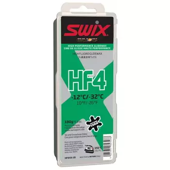 Парафин высокофтористый Swix HF4X Green (-12°С -32°С) 180 г.