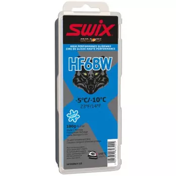 Парафин высокофтористый Swix HF6BWX Black (-5°С -10°С) 180 г.