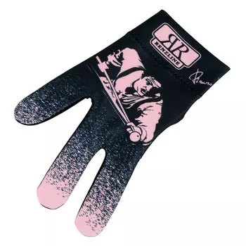 Перчатка бильярдная Longoni Billiard Player PINK 45.303.03.7 (черно-розовая)